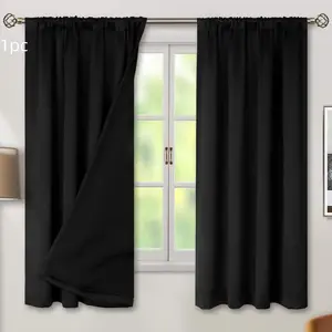 1pc Membrane, Light Blocking Privacy, Rod Pocket Top, Easy to Hang, Easy Install Curtain, Modern Home Window Decor, Suitable for Bedroom, Living Room, Office