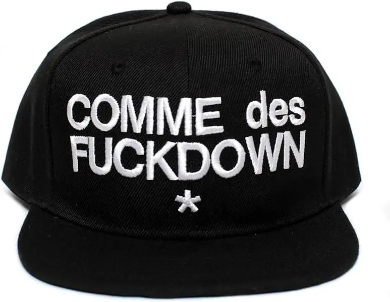 COMME DES FUCKDOWN Unisex-Adult Flat Bill Cap One-Size Black