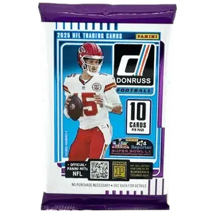 2025 Panini Donruss Football Mega Box - Collectors' Item with 10-Card Pack, Green Parallels, Memorabilia, NPP Fat Pack Exclusive