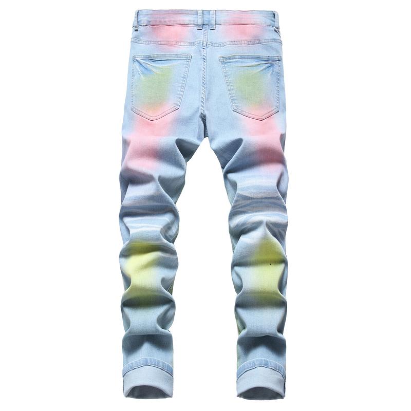 Colored Men's Jeans Classic Rainbow Denim Men's Jeans - Stretchy, Comfortable And Stylish - Perfect For Everyday Casual Wear starched  jeans