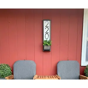 Fairview Vertical Address Sign Planter - Welcome to Our Home - Personalized House Number Plaque - Unique Home Decor