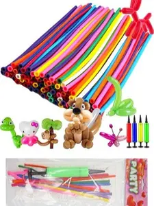 10 Piece Long Twisting Balloons Kit with Pump Party Balloon Set