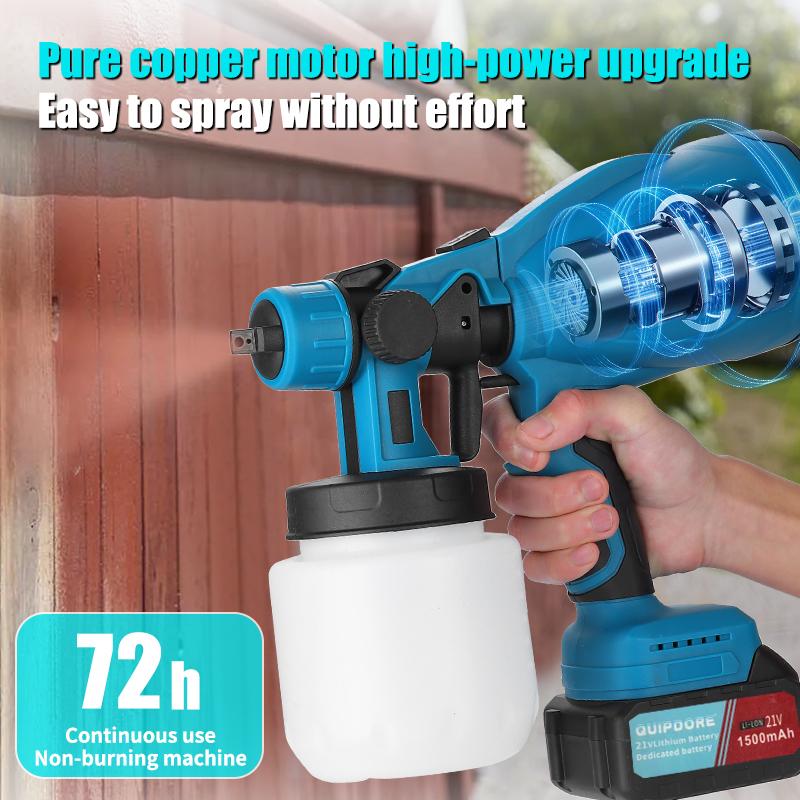 Cordless Paint Sprayer with 21V Battery, Handheld Electric Paint Gun for Home, Furniture, and Wall Painting Projects