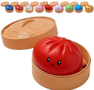 Bun-Shaped Soft Squeeze Toys, Sensory Stress Relief Fidget Balls for Daily Use, Holiday Gifts & Stocking Stuffers