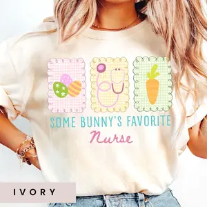 Easter Nurse Shirt, Funny Bunny Nurse Tee for Pediatrics, Cute Easter Nursing Top, Nursing Student Gift 1