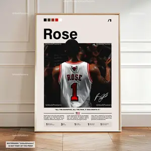 [Sale Up to 45%] Derrick Rose Poster,  MVP Winner, Basketball Print, Basketball Wall Art, Bulls Decor, Derrick Rose Artwork,  Gift