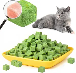 GREMBEB 100g/3.5oz Cats Grass Treats Cat Toy for Teeth Cleaning Lickable Catnip Chew Snack for Indoor Fish Oil Flavored Kitty Freeze Dried Food Kitten Grass Teething Stick Hairball Removal Dog Treat