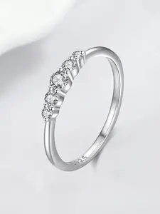 Women's Geometric Round Cut Shiny Zircon Ring - 2.5g, CCGTC Certified, High-Quality Fine Costume Jewelry, Wedding & Engagement Fashion Accessory, Certified Ccgtc