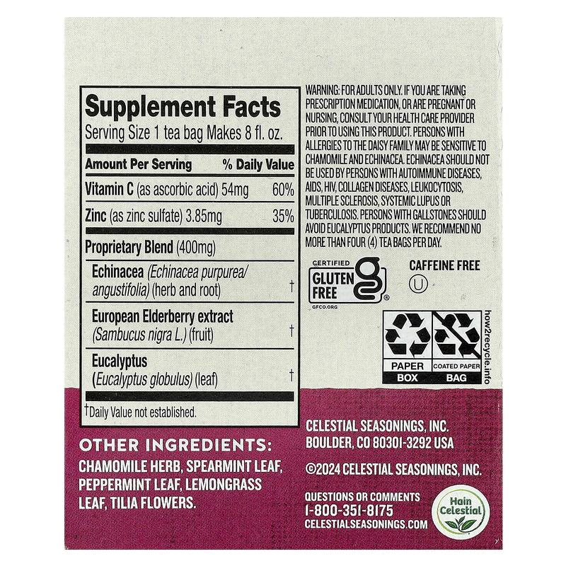 Celestial Seasonings Wellness Tea, Sleepytime® Echinacea Immune Support, Caffeine Free, 20 Tea Bags, 1.3 oz (36 g)