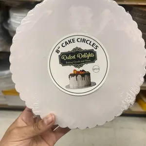 12 Pack - 8” White Cake Board