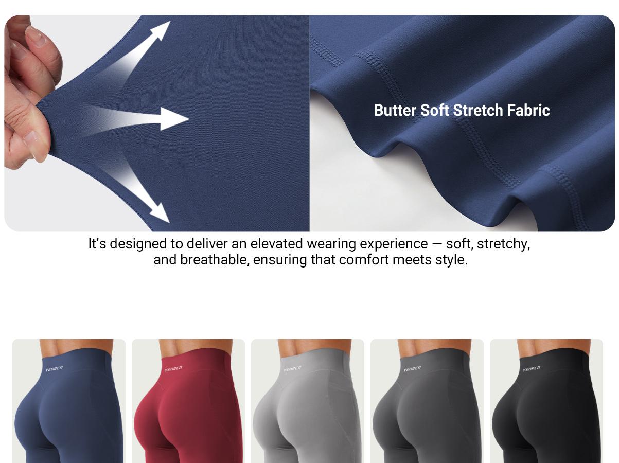 YEOREO Women's High Waist Wide Leg Leggings - No Front Seam, with Pockets, 29"/31.5" Inseam - High Waists Leggings, Fitness Training Pant, Gym Exercise Activewear, Gym Workout Sportswear Summer Bottoms, Sporty Chic