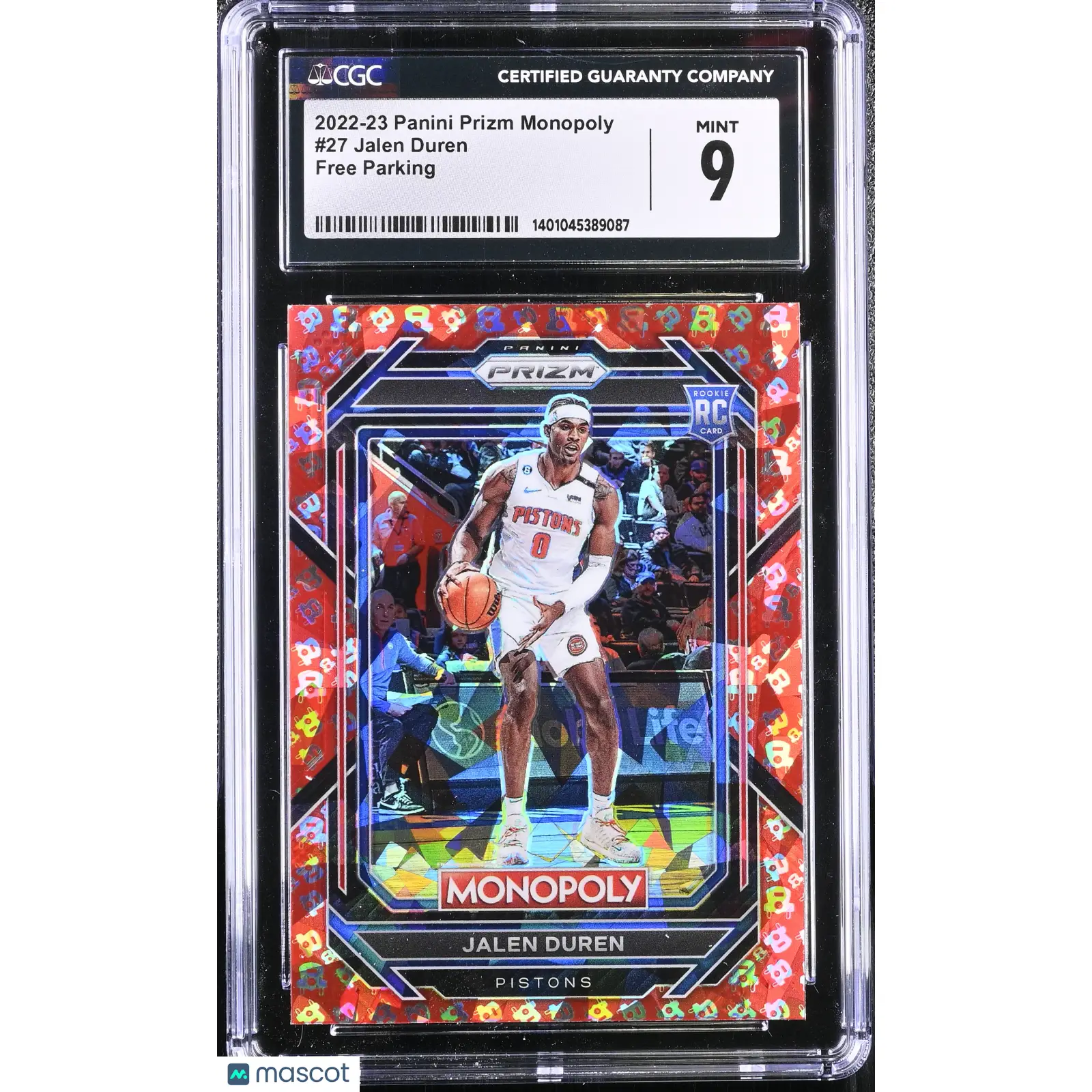 Jalen Duren CGC 2022 Prizm Monopoly #27 Free Parking Basketball 9
