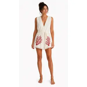 Mulberry Liora Sleeveless Muslin Kimono Cover-Up – Coral Red