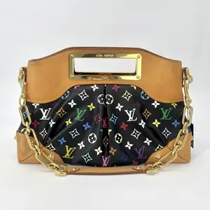 Pre-owned Louis Vuitton Monogram Multicolore  Shoulder Bags LV Judy MM in Black Multicolore Monogram Canvas