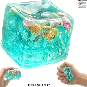Ice Cubes Marine Shells Squishies Toy,Soft Slow Rise Squishy Stress Relief Toy, TPR Ice Cube Soft Stress Relief Toy for Adults Anxiety Relief, Party Favors, Table Decoration