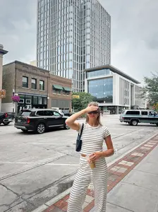 black and cream striped shirt