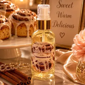 The Candi Shop Body Oil – [Cinnamon Roll]  – Moisturizing Perfume Oil