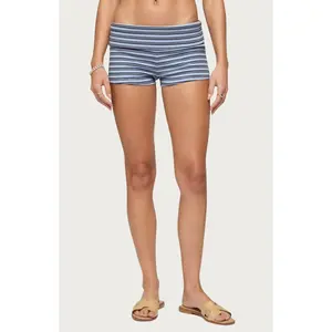 Edikted Women's Hodaya Striped Foldover Micro Shorts