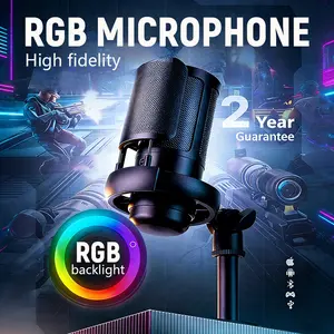 Gb Quick Silent & Anti-Spray Microphone, USB Mic, Abs Material, Plug-And-Play, Compatible with PC & Laptops, Perfect for Podcasts, Live Streaming, Voice Recording