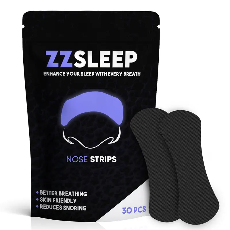 ZZSleep Nasal Strips – (30 Strips) for Snore Prevention, Rest & Recovery, Nasal Congestion Relief Strips