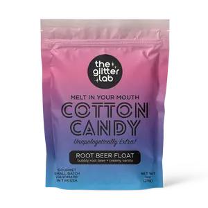 The Glitter Lab Root Beer Float Cotton Candy - Creamy Vanilla & Bubbly Root Beer - Gourmet Snack - Handmade in USA
