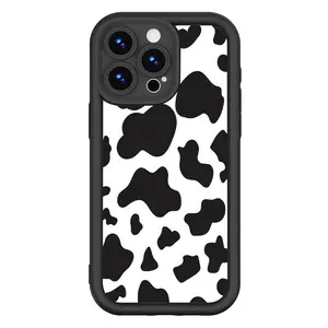 For Phone case 17 16 15 14 13 12 11 Cow Skin Pattern Shockproof Silicone TPU Bumper Drop Protection Cellphone Cover Gift For Girls and Women