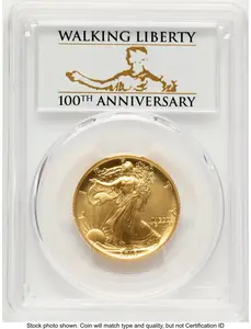 Modern Bullion Coins (2016-W 50C Walking Liberty 100th Anniversary Gold Centennial  FS 100th Anniversary)