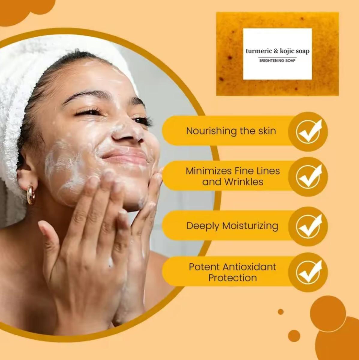 3-6PCS Refreshing Hydrating Soap for for Soothing Skin, Lemon Turmeric KojicAcid Soap, Turmeric & Kojic Acid Brightening Soap,Moisturizing Soap for Body Wash & Face Wash, Flawless Organic face Soap,BodyCare Product for Women & Men 3-6PCS Refreshing Hydrating Soap for for Soothing Skin, Lemon Turmeric KojicAcid Soap, Turmeric & Kojic Acid Brightening Soap,Moisturizing Soap for Body Wash & Face Wash, Flawless Organic face Soap,BodyCare Product for Women & Men