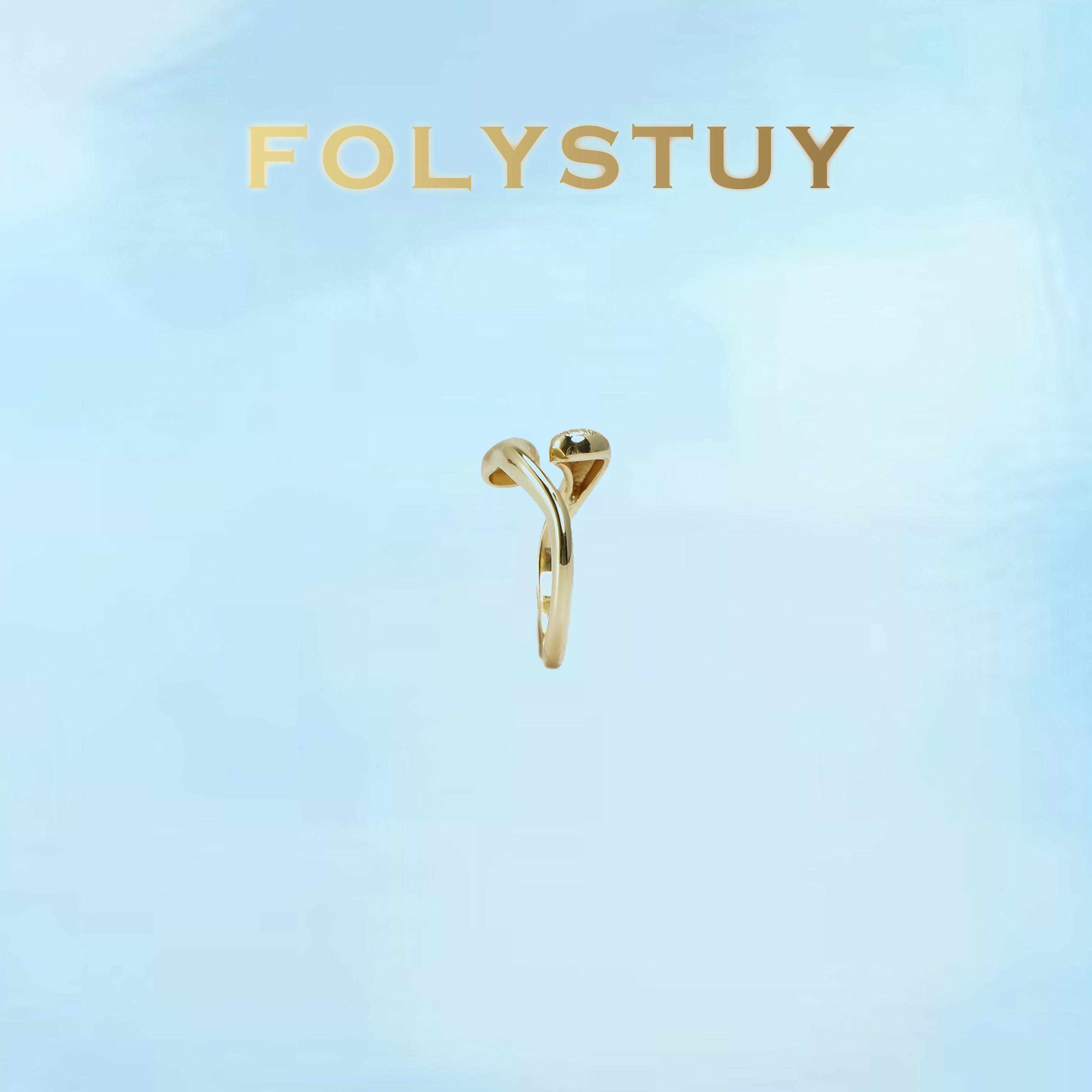 [FOLYSTUY (Z126)]Textured & Smooth Dual Finish Open Cuff Ring, Modern Chic Adjustable Band, Fashion Daily Wear Jewelry