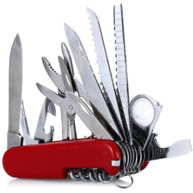 Swiss Army Knife 17-in-1 Stainless Steel Multi-Tool Pocket Knife - Compact EDC Gear for Camping, Hiking & DIY