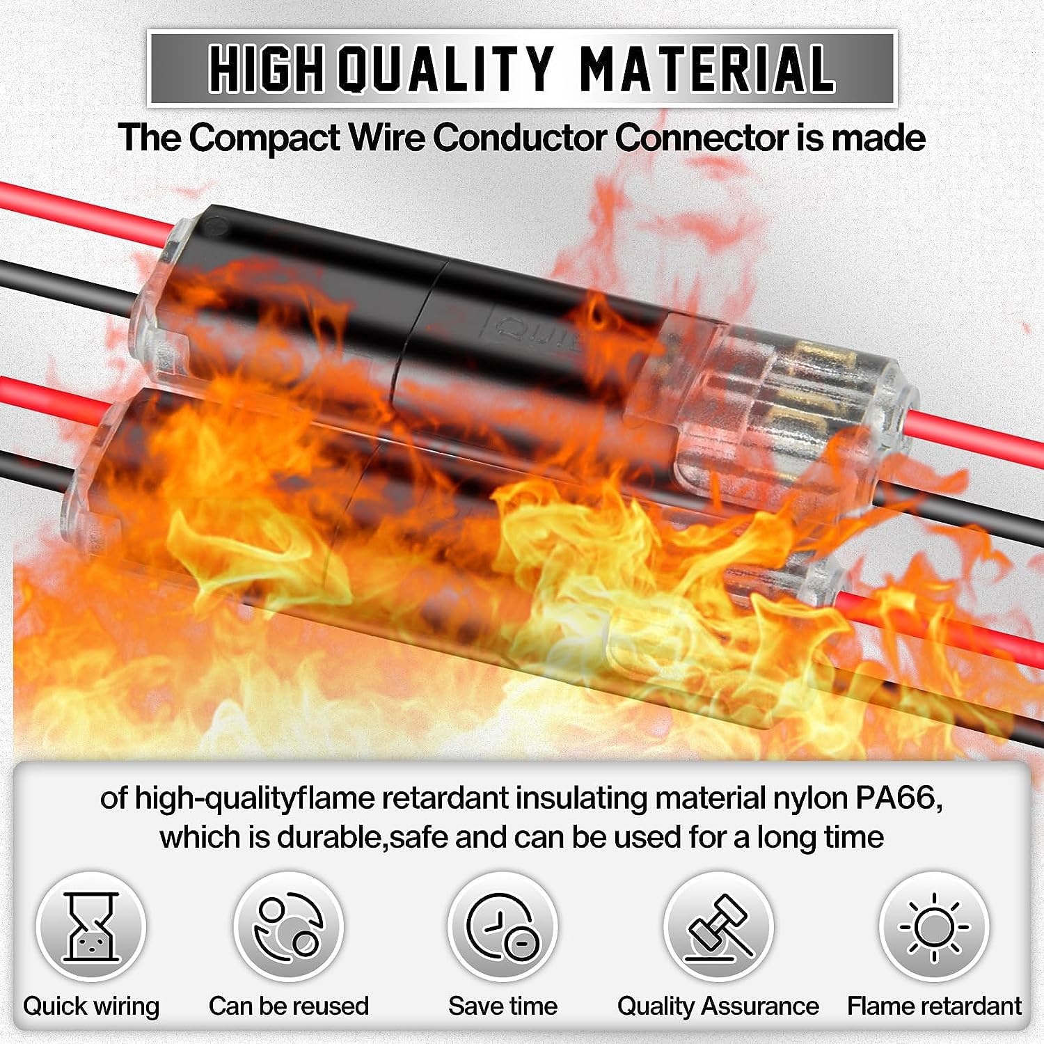 60Pcs Double Wire Plug in Connector, LED Light Strip Low Voltage Connectors 2 Pin with Locking Buckle - Quick Connect, No Wire Stripping Cutting