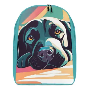 Black Lab Dog Minimalist Backpack - 5.3 Gal (20 l) Capacity, Water-Resistant, 100% Polyester, Padded Ergonomic Straps, Top Zipper with 2 Sliders