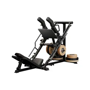 2-in-1 Leg Press & Hack Squat Machine, Linear Bearing Smooth Track, Fits 1" & 2" Weight Plates, 1200LB Capacity, 4-Position Safety Stops, Quick-Change Footplate, Plate Storage (Weights Not Included)