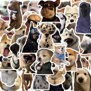 Cute Dog Pattern Sticker, 50pcs/set Funny Dog Sticker, DIY Decorative Durable Sticker for Laptop, Phone, Computer, Guitar, Bag, Water Cup, Scrapbook