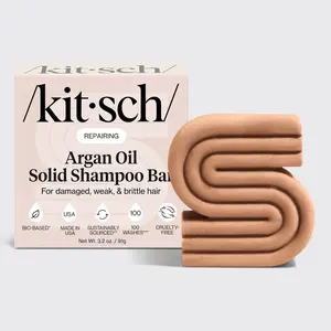 Kitsch Argan Oil Solid Shampoo Bar – Vegan, Natural, Made in USA, Paraben & Sulfate-Free, Repairs Damaged, Weak, Brittle Hair, 3.2 oz