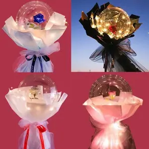 Rose Bouquet Balloon - Decorative Flower Arrangement with Lighted Elements, Ideal for Special Occasions and Events