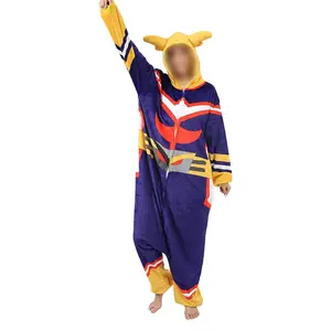 My Hero Academia cartoon cosplay pajamas; All Might bathrobe cosplay Halloween jumpsuit.