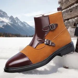 Men's large size thickened warm cotton shoes, casual snow boots, thick warm Chelsea boots, waterproof and non-slip shoes suitable for outdoor sports and leisure 68886