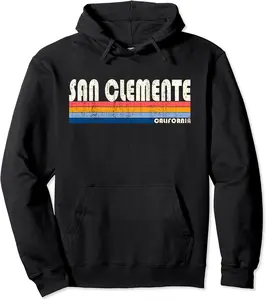 Vintage 70s 80s Style San Clemente, California Pullover Hoodie - Arelyalfar Shop 64B0811NF4WC