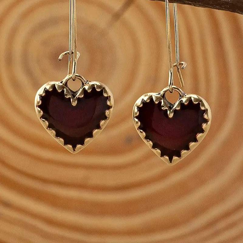 Fashionable Vintage Heart Shaped Dangle Earrings, High Quality Earrings, Fashion Jewelry for Party, Daily Clothing Decor, Trendy All-match & Exquisite Jewelry for Birthday Gift