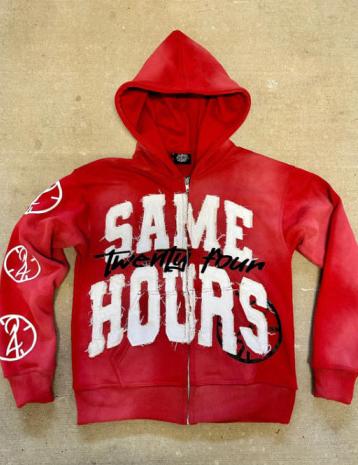 Men's American-style retro letter patch printed street hip-hop style hooded sweatshirt