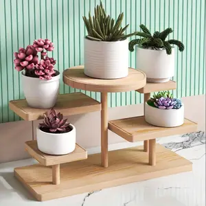 Wooden Tiered Storage Rack, Countertop Storage Rack, 1 Count Multi-layer Display Rack, Multifunctional Storage Organizer for Plant, Snack & Decoration