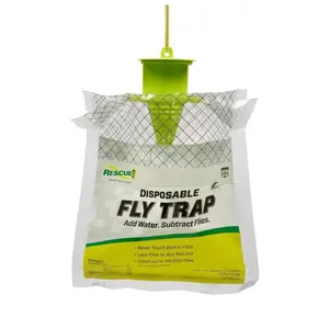 Rescue Disposable Fly Trap - Water-Resistant, Easy to Use, No Need to Clean, Green Handle