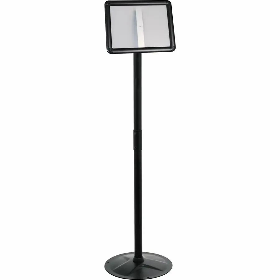 Kantek KTKSH817 Floor Stand Sign Holder, Black Coated Steel - 14" Diameter, 51" High, Easy Swapping of Material, Best Visual Impact for Home Decor Plaques & Signs