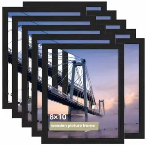 5/10 Pcs Front Loading Black Picture Frame  Picture Frame Set of Wall Gallery Photo Frames for Wall Mounting or Tabletop Display,Suitable for wall or tabletop displays, 4x6, 5x7, 8x10 inch sizes.