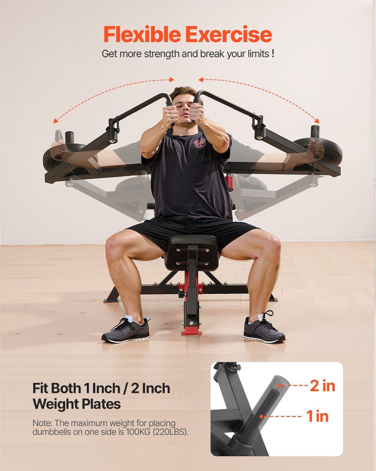 Incline Chest Fly and Rear Delt Fly Machine, 450 LBS Chest Machine, Adjustable Fitness Chest Bench Set, Home Gym Equipment for Upper Body Strength Training Machine