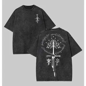 The Lord of the Rings >     Middle-earth shirt, JRR Tolkien washed T-shirt, Lord of the Rings merchandise, LOTR washed T-shirt, unisex tops, gifts for men and women, vintage distressed style