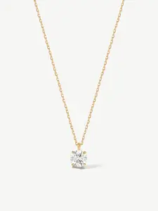 "Pure Brilliance" 0.5 Carat Brilliant Round Cot Lab Grown Diamond Solitaire Pendant Necklace in 14K Solid Gold Solitaire