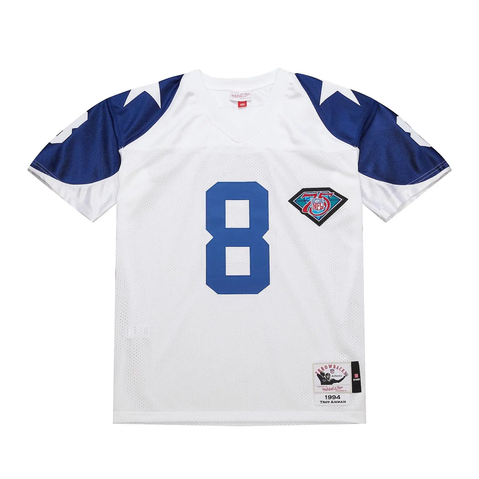 Troy Aikman Dallas Cowboys 1994 White Authentic Jersey NFL Throwback Mitchell & Ness
