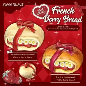 Slow Rising Squishy - French Berry Bread【Sweet Bakery Scent】85g Mellow Lab x Sweetbuns Stress Relief Toy summerwins